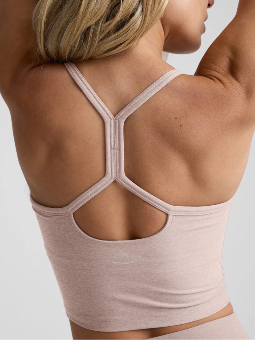Medium Beyond Yoga Spacedye Slim Racerback Cropped Tank in Chai - balletcore! - Picture 2 of 5
